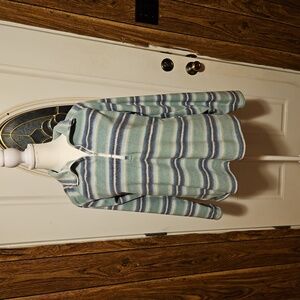 Eddie Bauer Fleece Quarter Zip Pullover Long Sleeve XL Multicolor Striped Fleece